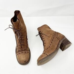 Destroy Stitch Lace Up Boots Leather Womens Size 40 / US 9